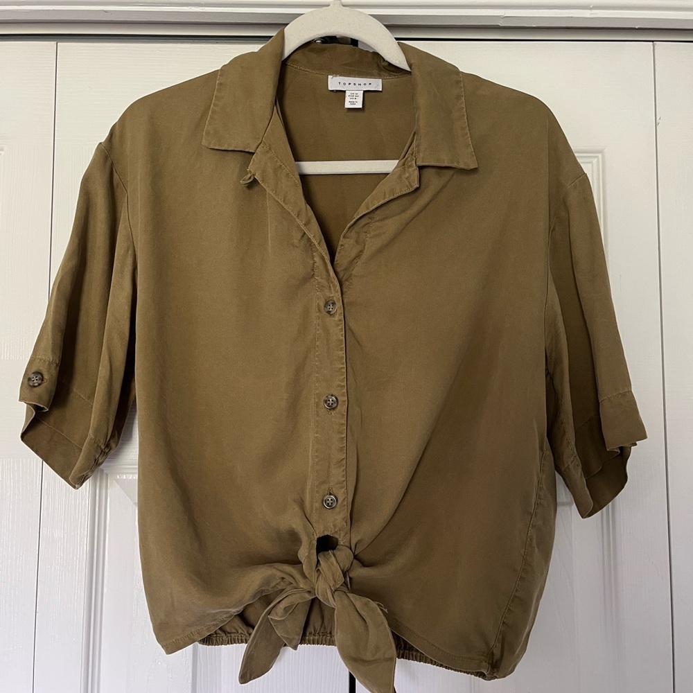 Topshop Khaki Blouse